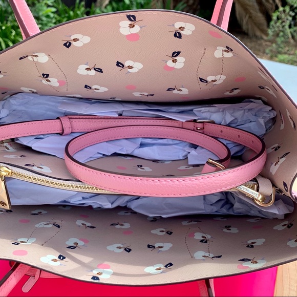 Kate Spade Eva Breezy Ditsy Medium Leather Satchel - Picture 6 of 10